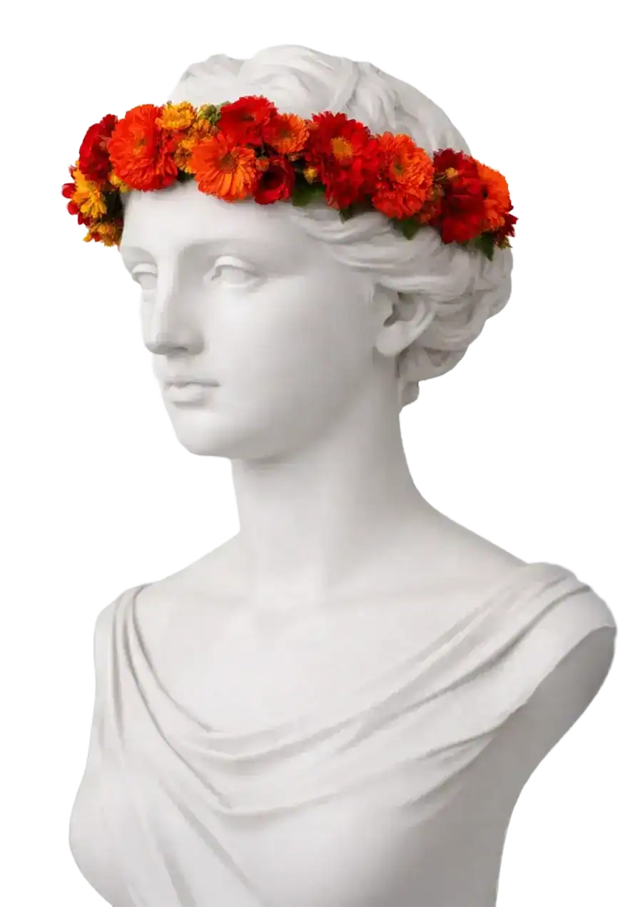 STOIX head with flower headband – leadership assessment